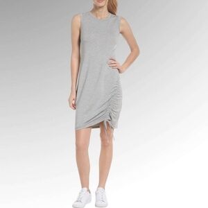 ZELLA Modal Spandex Blend Grey Sleeveless Popover Dress Adjustable Rusching Sz M